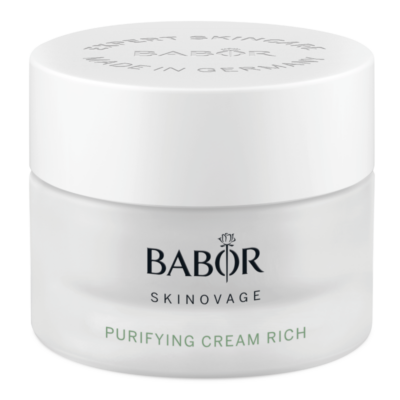 BABOR Praturtintas antibakterinis veido kremas riebiai odai. Skinovage Purifying Cream Rich 50 ml_veido kremas probleminei odai nuo spuogų