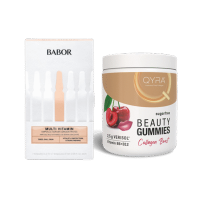 BABOR Multi Vitamin ampulių ir QYRA kolageno rinkinys vitaminų prisotintai odai
