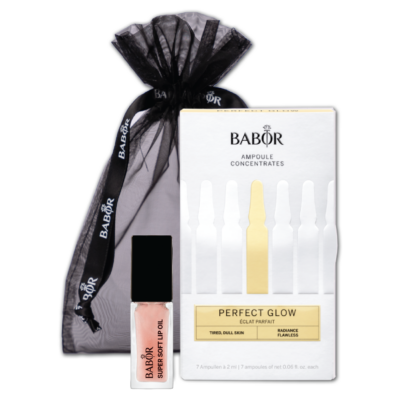BABOR Perfect Glow kosmetikos rinkinys su BABOR ampulėmis ir lūpų blizgiu