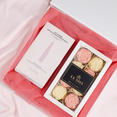 Išskirtinis Mamos dienos rinkinys: Lift Express ampulės ir rankų darbo šokoladiniai bijūnai